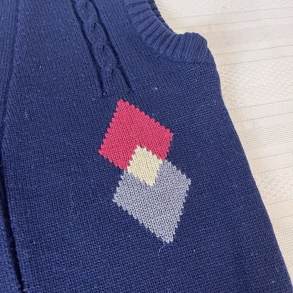 Vintage Foxcroft Virgin Wool Blue Preppy Medium Men’s Sleeveless Vest Academic - Picture 2 of 11